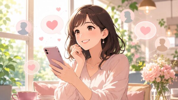 出会いチャットアプリで一人に執着せず、新しい出会いへ前向きに進む日本人女性